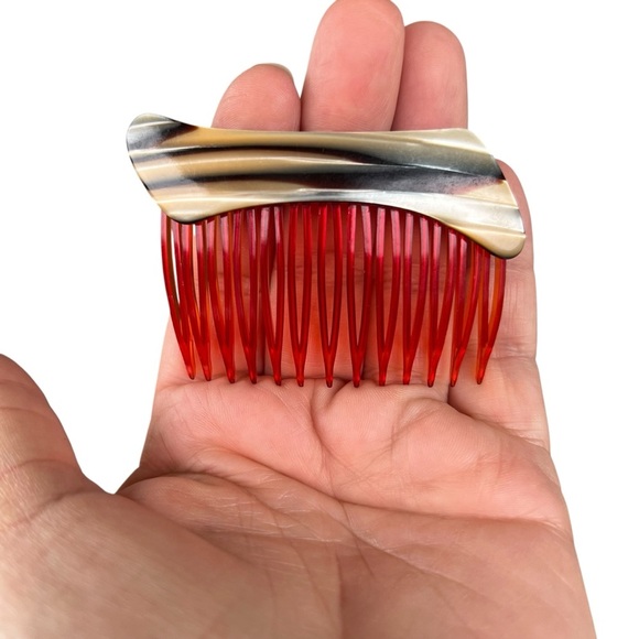 VTG Cellulose Tortoise Shell Side Hair Comb Plastic Made in USA 3 1/4” GUC - Picture 4 of 10